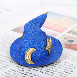 Halloween Party Favor Mini Witch <b>Hat</b> Hairpin Glitter Fabric <b>Wizard</b> <b>Hat</b> Cosplay Photo Booth Prop Supplies - Product Image 4