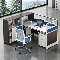 Bureau de travail moderne de haute qualité pour personnel en open space avec armoire de rangement pour projet d'aménagement de bureau