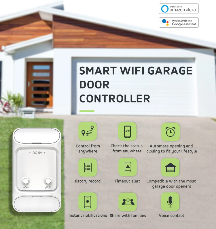 Tuya Smart Wifi Garage Door Open Controller MR-WFTS5060 TUYA Smart Wifi Garage Door Open Controller