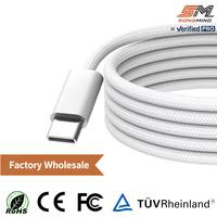 Câble de charge rapide USB-C vers USB-C en nylon tressé flexible 60W 40W 30W PD 1M pour iPhone 15 iPhone 16