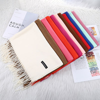 200*70cm femmes hiver doux cachemire écharpe dames écharpes châles élégant chaud personnalisé plaine gland Pashmina écharpe cyclisme banane