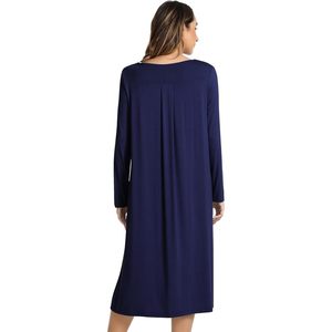 Camisón de Manga Larga Personalizado para Mujer, Cuello en V, Satén, Vestido de Dormir Suave de Bambú y Viscosa, Ropa de Dormir Cómoda - Product Image 3