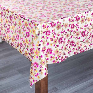 Pabrik Boen taplak meja vinil timbul emas & perak kustom taplak meja <span class=keywords><strong>PVC</strong></span> metalik persegi panjang bahan kain plastik pesta - Product Image 4