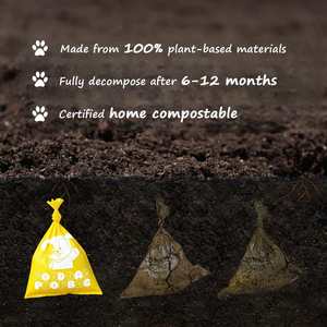 Sacs à déjections canines jetables épais et personnalisés, parfum lavande, 270 pièces, biodégradables et compostables, marque HC, avec poignée gilet - Product Image 3