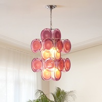 Lustre vintage français en verre de Murano, suspension artistique pour restaurant, salle à manger, escalier et décoration de villa