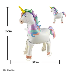 Nouveau dessin animé 4D auto-debout sur roues Animal feuille ballon fête anniversaire décoration marche animaux ballons - Product Image 3