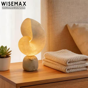 WISEMAX FURNITURE Lámpara de Mesa de Fibra de Vidrio con Diseño Francés, Lámpara de Noche Creativa Pequeña Decorativa para Dormitorio - Product Image 4