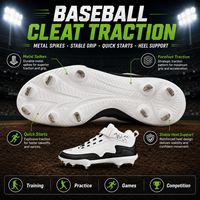 Chaussures de baseball personnalisées pour hommes, crampons en caoutchouc moulés, chaussures d'entraînement, OEM ODM, logo d'équipe