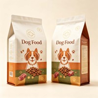 Pochette à fond plat personnalisée pour aliments pour chiens, en Mylar, résistante à l'humidité, haute barrière, sans BPA, avec fermeture éclair, pour emballage de friandises pour animaux de compagnie