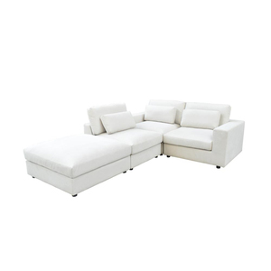 Juego de Sofás Seccionales Modulares en Forma de L, Color Blanco, Directo de Fábrica, con Chaise Longue <span class=keywords><strong>Reversible</strong></span> para Salas de Estar Modernas - Product Image 3