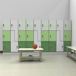 خزانات أحذية ذكية عالية الجودة سهلة التنظيف تعمل بنظام تحديد الهوية بموجات RFID NFC مخصصة 9 أبواب معدنية خشبية HPL للنادي الرياضي مع خطافات - Product Image 5