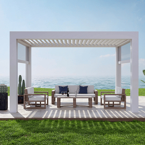 Pergola à toit à lames orientables en aluminium, taille personnalisable, étanche, éclairage RGB dimmable, écologique, pour terrasse arrière-cour - Product Image 5