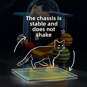 Árbol para Gatos que Ahorra Espacio, Recubierto de Sisal, Diseño de Cielo Estrellado con Escondite Tipo Cápsula, Ideal para Hogares Pequeños - Product Image 3