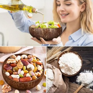 Mini bol en coquille de noix de coco fait main de luxe avec cuillère, vaisselle écologique durable et écoresponsable - Product Image 5