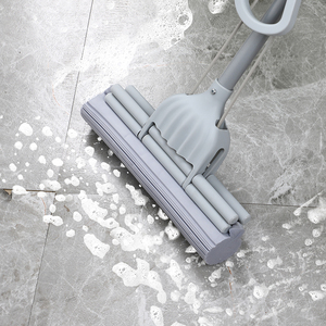 Mop per Pulizia Pavimenti con Sistema di Strizzatura Automatica, Manico Lungo, Spugna in Schiuma PVA, Mop a Rullo - Product Image 1
