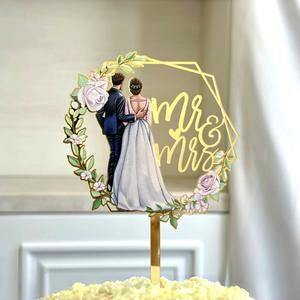 Topper Kue Pernikahan Akrilik <span class=keywords><strong>Mr</strong></span> & Mrs Terbaru untuk Dekorasi Pernikahan dan Pesta - Product Image 5