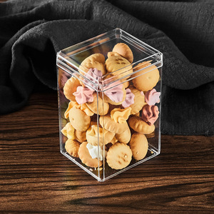 Boîte de rangement carrée multifonctionnelle en plastique transparent avec couvercle, empilable, pour aliments et petits accessoires - Product Image 2