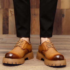 Chaussures en cuir pour hommes, plateforme, pour le bureau, formelles, <span class=keywords><strong>mariage</strong></span>, élégantes, imperméables, respirantes, semelle en caoutchouc - Product Image 5
