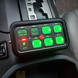 แผงควบคุมสวิตช์รถยนต์ 8 ปุ่ม 12V DC ตัวเรือนพลาสติก โมดูลสวิตช์ไฟสำหรับรถออฟโรด - Product Image 2