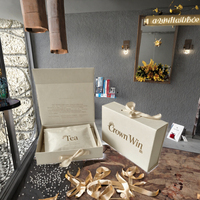 Boîtes à bijoux personnalisées avec logo, en carton rigide, pour mariage, emballage cosmétique de luxe, boîte cadeau magnétique, bougie
