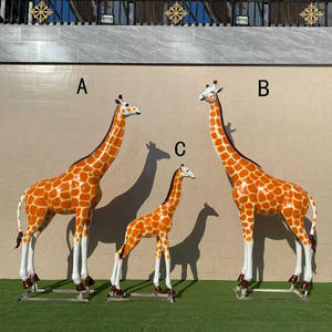 等身大リアル樹脂グラスファイバーキリン彫刻カスタマイズ可能動物アートワーク屋外家庭庭装飾 - Product Image 2