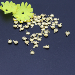 Supports de boucles d'oreilles demi-lune en cuivre pour la fabrication de bijoux, 20 mm, ton or, accessoires DIY - Product Image 2