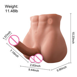 Muscolo maschio metà corpo sesso Torso bambola con spinta automatica realistica vibranti pene Dildo stretto anale Unisex masturbatore - Product Image 6