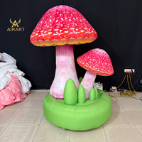 Modèle de ballon gonflable lumineux en forme de champignon de dessin animé, facile à installer, en tissu Oxford, pour la publicité et les fêtes