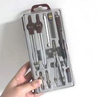 Ensemble de compas de géométrie 9 pièces en alliage métallique pour étudiants en ingénierie de précision Surwin, outils de dessin géométrique, emballé dans une boîte en plastique