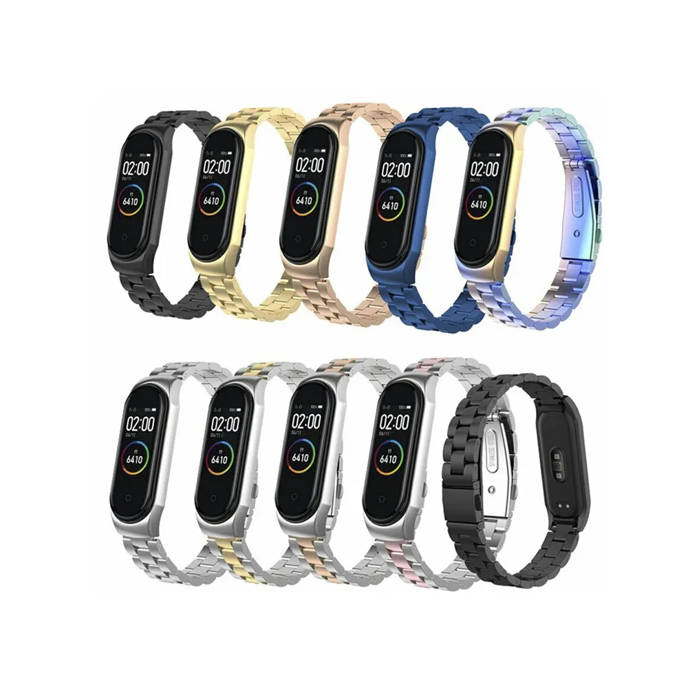 Metal Strap for Xiaomi Mi Band 3 4 Stainless Steel Bracelet for Miband 5 Smart Watchband Wristband Accessories