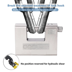 Cadenas à double levier en fer robuste de 74/94 mm en forme de D avec clé pour extérieur, idéal pour protéger les portes de garage, conteneurs et volets roulants - Product Image 2