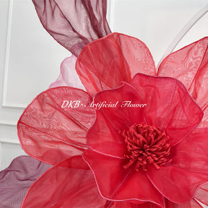 Décoration florale géante en organza de soie faite à la main, élégante, pour la décoration de fenêtres, accessoires de fête - Product Image 5