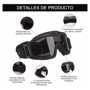 Deportes al aire libre Conducción Motocicletas Bicicletas Gafas tácticas <span class=keywords><strong>Lentes</strong></span> con 3 <span class=keywords><strong>lentes</strong></span> - Product Image 5