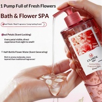 Gel Douche aux Acides Aminés 750ml avec Pétales de Fleurs Naturelles, Niacinamide et Acide Hyaluronique – Lavant Corporel Éclaircissant et Hydratant