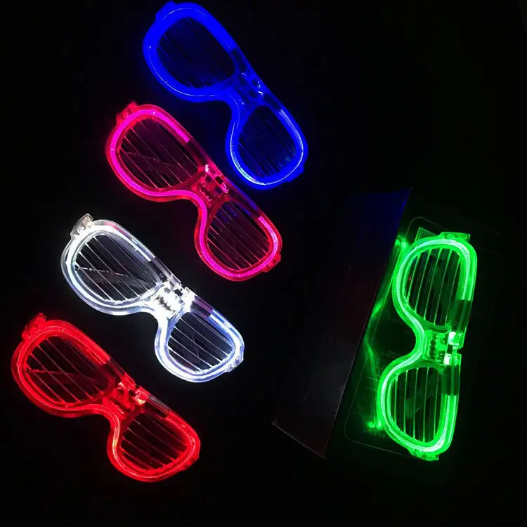छुट्टी शटर शेड्स नीयन ईएल तार एलईडी चमकती चश्मा प्रकाश अप चश्मा ठंड प्रकाश चमकदार क्लब कॉन्सर्ट पार्टी चश्मा