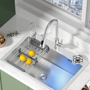 Thickened 304 Stainless Steel Kitchen Sink Single Bowl Undermount Wash Basin for Washing Dishes and Vegetables - Product Image 1