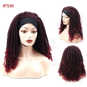 Foulards de style européen et américain, Perruques, Dreadlocks bouclées au crochet africain, <span class=keywords><strong>Cheveux</strong></span> raides <span class=keywords><strong>mi</strong></span>-longs, <span class=keywords><strong>Cheveux</strong></span> longs bouclés - Product Image 4
