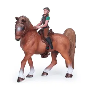 PVC trang trại động vật mô hình thiết lập nhựa mô phỏng ngựa cao bồi phương Tây hiệp sĩ nhựa thực tế đồ chơi động vật cho trẻ em