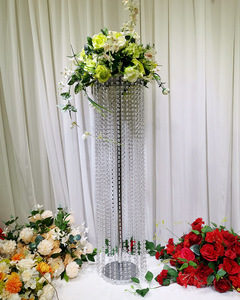 Accesorios de decoración para lugar de boda, plomo de carretera, cortina de cuentas acrílicas de estilo europeo, soporte de flores, florero de mesa - Product Image 6