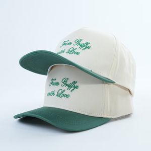 玉凯和时尚定制标志刺绣棒球帽5面板帽双色牛津棉面料户外运动绿色帽 - Product Image 1