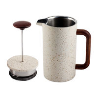 Presse française de grande capacité, cafetière et théière à double paroi en acier inoxydable