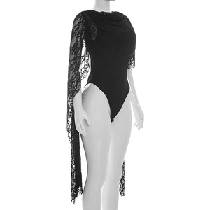 Viviblook J26BS169 Combinaison d'été pour femme, nouvelle collection, sexy, ajustée, avec dentelle, volants, design à nouer, dos nu, décontractée, sans manches - Product Image 3