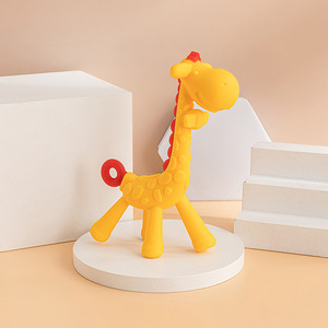 Juguetes para Calmar a Bebés, Juguetes de Dentición de Silicona de Grado Alimenticio, Jirafa de Dibujos Animados para la Dentición - Product Image 4