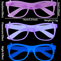 Monture de lunettes carrée vert fluorescent très tendance, effet néon vibrant pour événements sur le thème du néon, boîtes de nuit et soirées déguisées