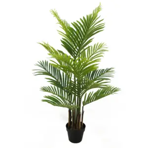 120CM 4ft. 인공 팜 식물 단풍 가짜 열대 플라스틱 Areca 야자수 잎 모조 잎 인공 식물