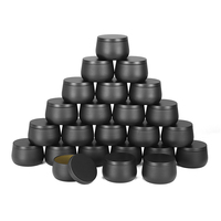 Boîtes cylindriques métalliques mates noires et blanches de 8 oz, sans soudure, en fer blanc, vides, pour la fabrication de bougies parfumées DIY et l'emballage cadeau