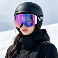 Masque de ski et de snowboard OEM personnalisé à vision large sans monture et ventilé, avec lentille magnétique à échange rapide, système de fixation latérale, anti-buée UV400