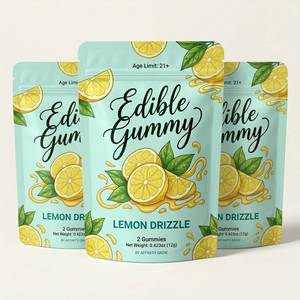 Bolsas de Gomitas Opacas de Grado Alimenticio con Tacto Suave Personalizadas, Bolsas de Mylar para Empaque de Dulces con Infusión Comestible de 100 mg, <span class=keywords><strong>Cali</strong></span> Packs con Cierre a Prueba de Niños - Product Image 1