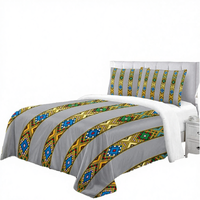 Parure de lit de luxe Yimiao moderne et personnalisable, motif végétal, housse de couette imprimée hiver, 2 taies d'oreiller, 100% polyester