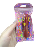 Sac d'Emballage Personnalisé Refermable en Feuille d'Aluminium Transparent Rose, Pochette en Plastique avec Fermeture Zip Mylar Holographique pour Bijoux et Cosmétiques
